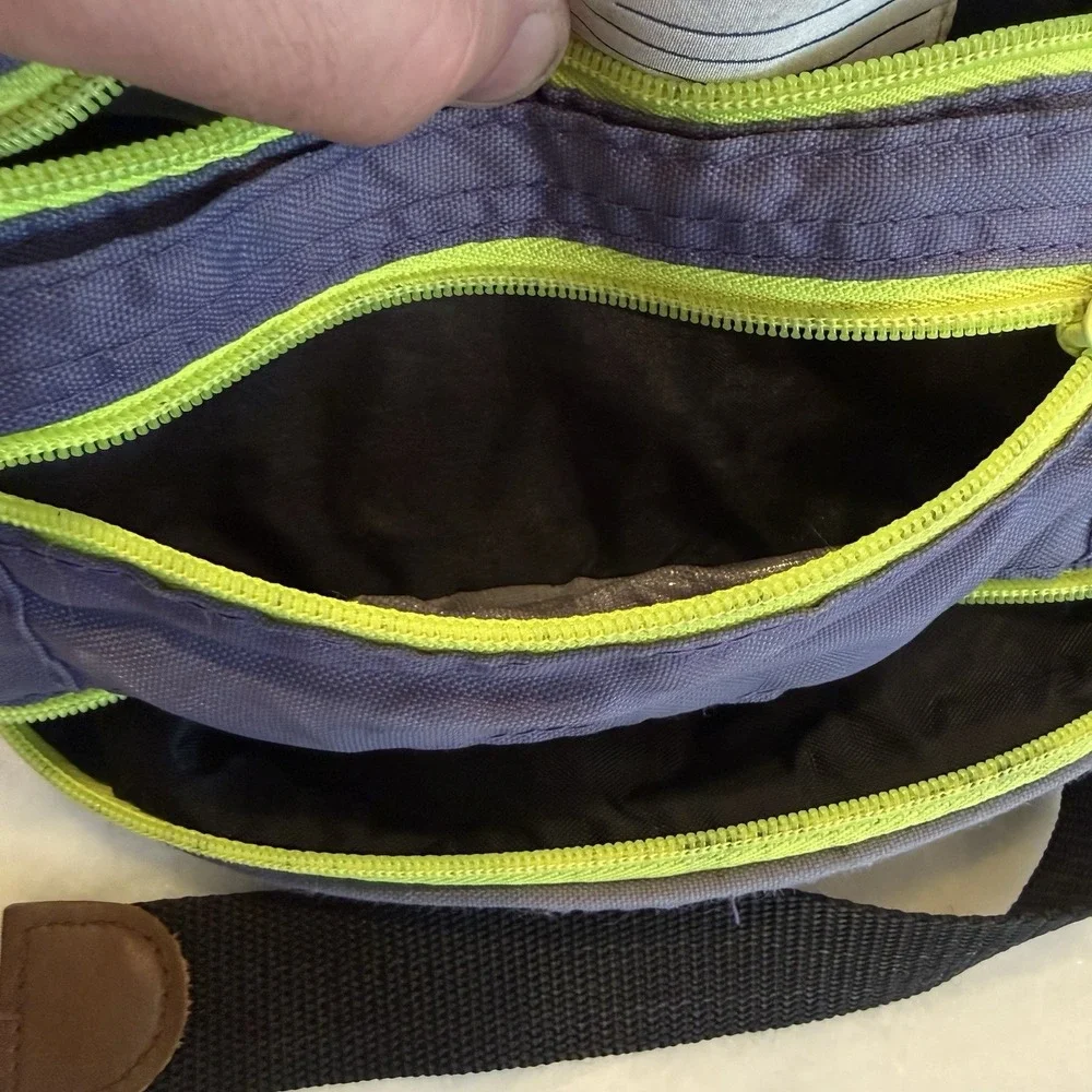 Vintage Lands'‎ End Hiking Waist Pack Fanny Pack Adjustable Zip Neon 90s Multi